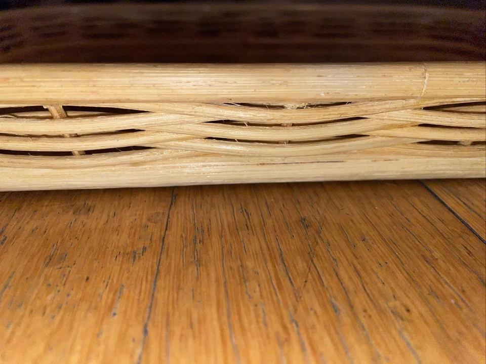 Capiz Shell, Woven Basket Serving Tray 16 X 12 - Image 3 of 4