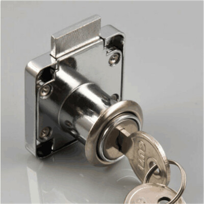 22mm Desk Box File Cabinet Cupboard Drawer Lock with 2 Keys Zinc   Door #F14