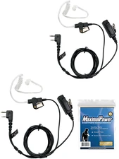 MaximalPower 2PK Surveillance Headset Earpiece PTT Mic for KENWOOD 2-Way Radio