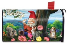 Garden Gnome Spring Magnetic Mailbox Cover Birds Standard Briarwood Lane
