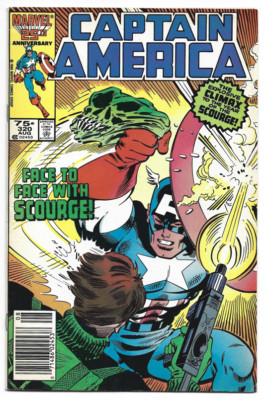 MARVEL CAPTAIN AMERICA #320 NEWSSTAND VARIANT, 1986,  SCOURGE, FINE FN RANGE