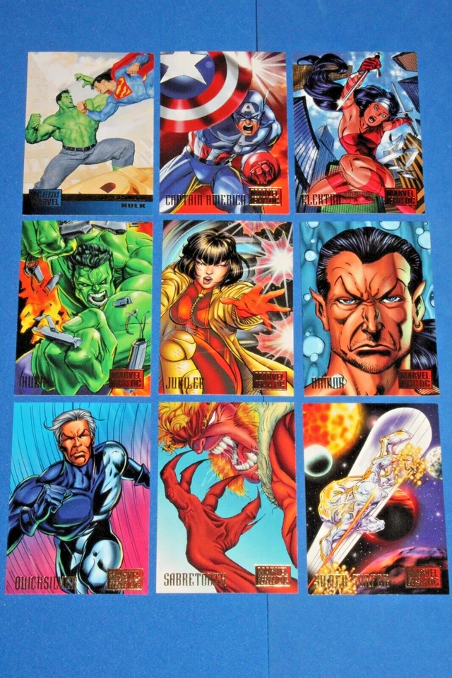 1995 FLEER MARVEL VS DC BASE 100 CARD SET WOLVERINE AVENGERS BATMAN + BALLOT - Image 2 of 4