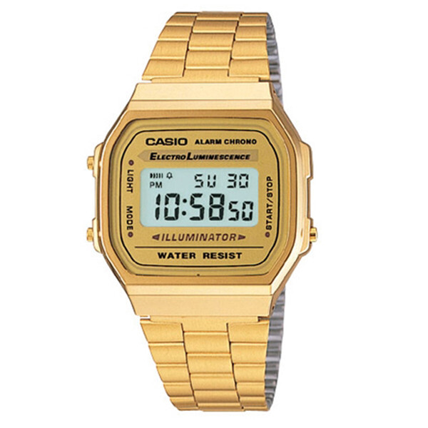 CASIO A168WG-9W Stainless Steel Quartz 30M WR Unisex Metal