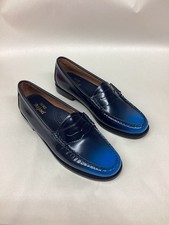 Womens Upscale Classic Bass WEEJUNS Leather Moc Toe Loafers 2 Tone Blue 6 1/2 M
