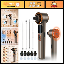 Heated Blackhead Remover Vacuum with 3 Suction Levels  LED Display, USB Recharg