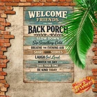 Welcome to Our Patio Vintage Tin Metal Sign Home Wall Decor 8x12