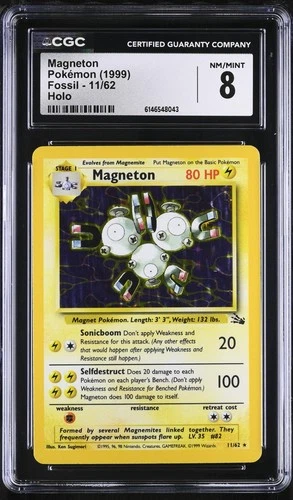 1999 Pokemon Fossil Magneton Holo Unlimited Rare 11/62 CGC 8