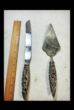 wedding cake knife and server set vintage 1970s