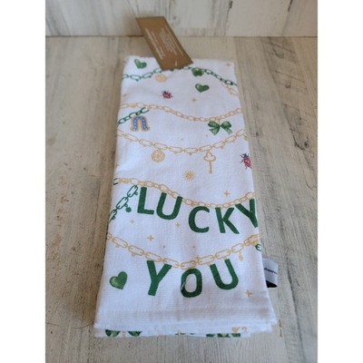Cupcakes cashmere lucky you St Patrick's Day kitchen towel set clover