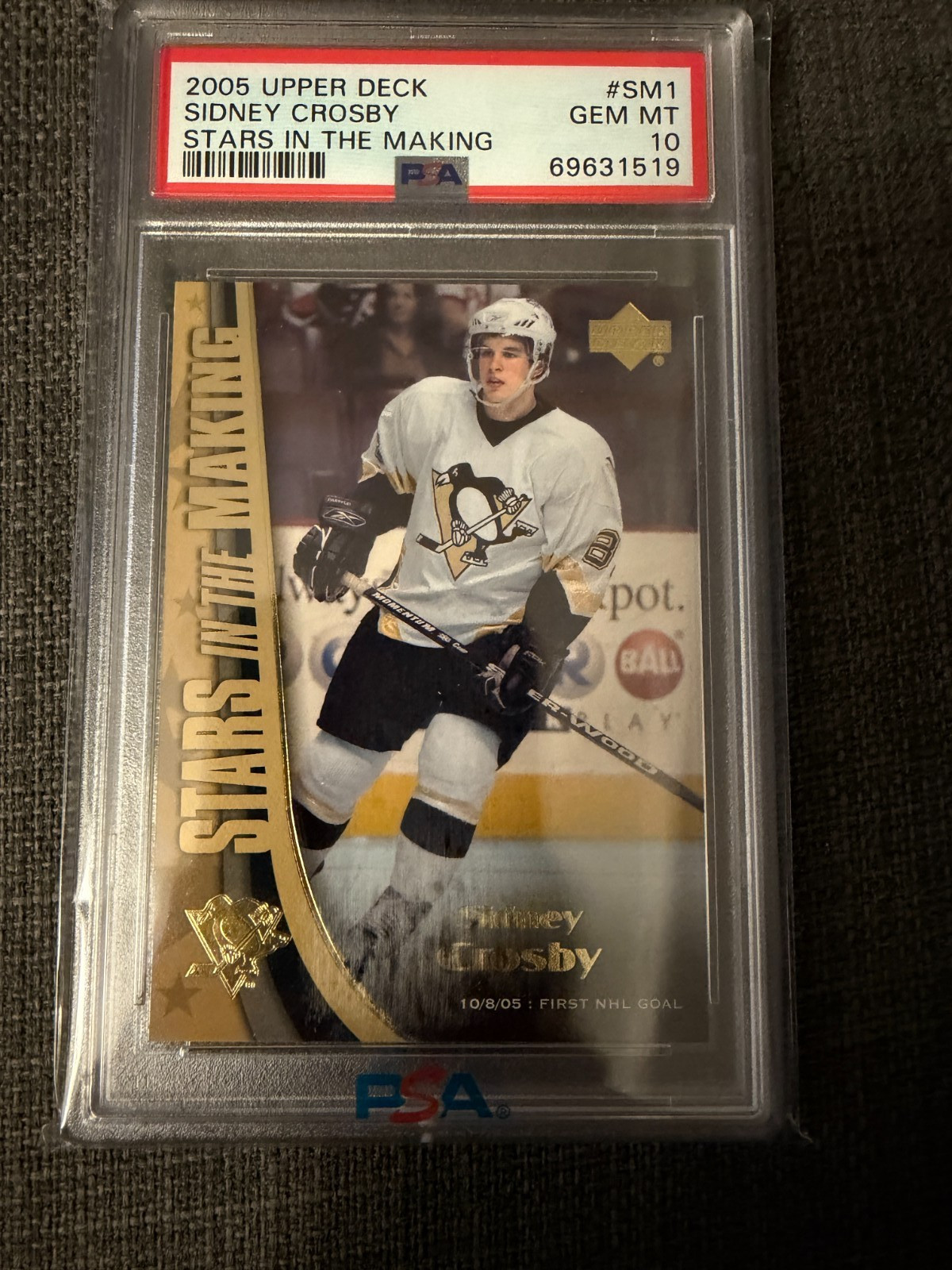 SIDNEY CROSBY 2005 Upper Deck STARS in the MAKING INSERT ROOKIE CARD PSA 10