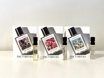The 7 Virtues vanilla woods & coconut sun & candied lychee Sample 1.7ml Set