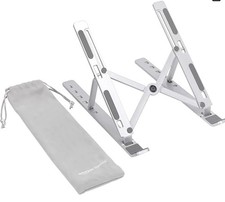 Amazon Basics Laptop Stand with 6-Angle Adjustment For Laptops Silver NEW