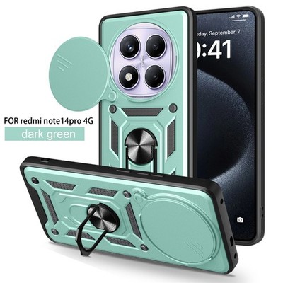For Redmi Note 14 Pro 4G Phone Case Shockproof Ring Stand Camera Cover