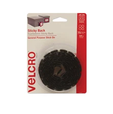 Velcro Brand 90089 Sticky Back Hook and Loop Fasteners 5/8", Disc, Black - 75 PK