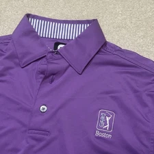 NWOT FJ Footjoy Polo Shirt Mens Small Purple PGA TPC Boston
