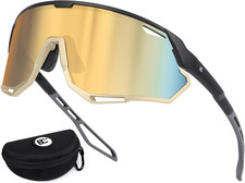 Mens Sports Baseball Sunglasses: TR90 Lightweight Cycling Glasses Wrap around Ru