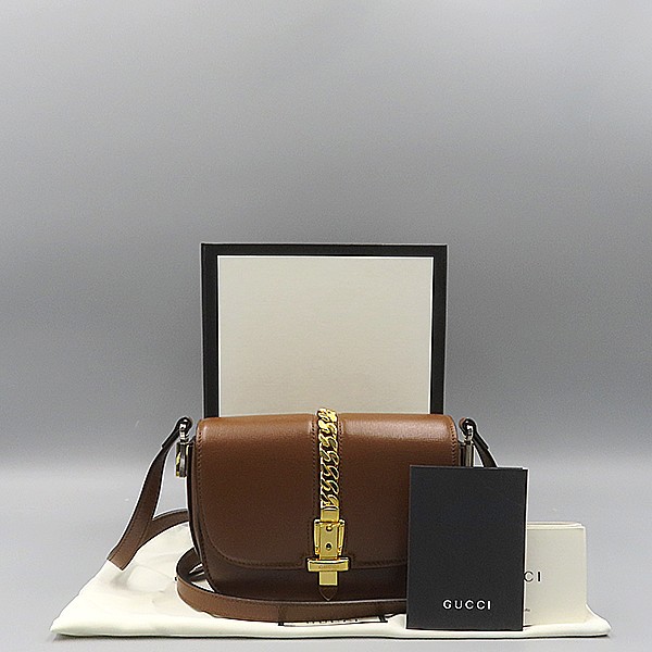Gucci Sylvie 1969 Mini Brown Leather Crossbody Bag 615965