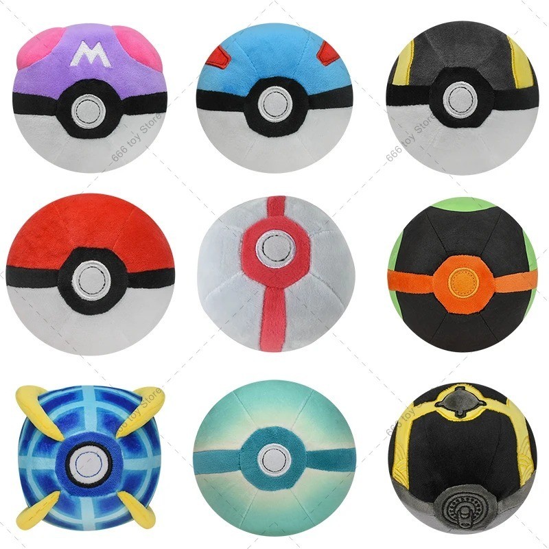 Pokemon Pokeball Plush Soft Stuffed Toy 9 Styles Master Great Ultra Premier Ball