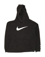 NIKE Womens Graphic Oversized Hoodie Jumper UK 14 Medium Black AQ06