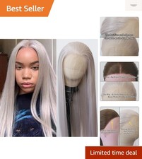 Ash Blonde Glueless Lace Front Wig - Natural Hairline & Adjustable Fit