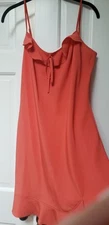 Boutique Europa Orange Ruffle Short Dress $90 Value