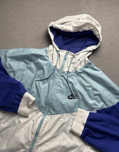 Nike Jacke Herren L blau weiß Windrunner Mesh gefüttert Windbreaker 727324-102