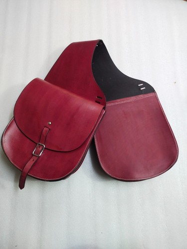 Sac De Selle Western En Cuir Tan, Classique, Pour Cheval, Neuf
