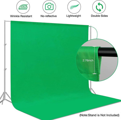 10 X 7 FT Green Screen Backdrop for Photography, Chromakey Virtual Greenscree...