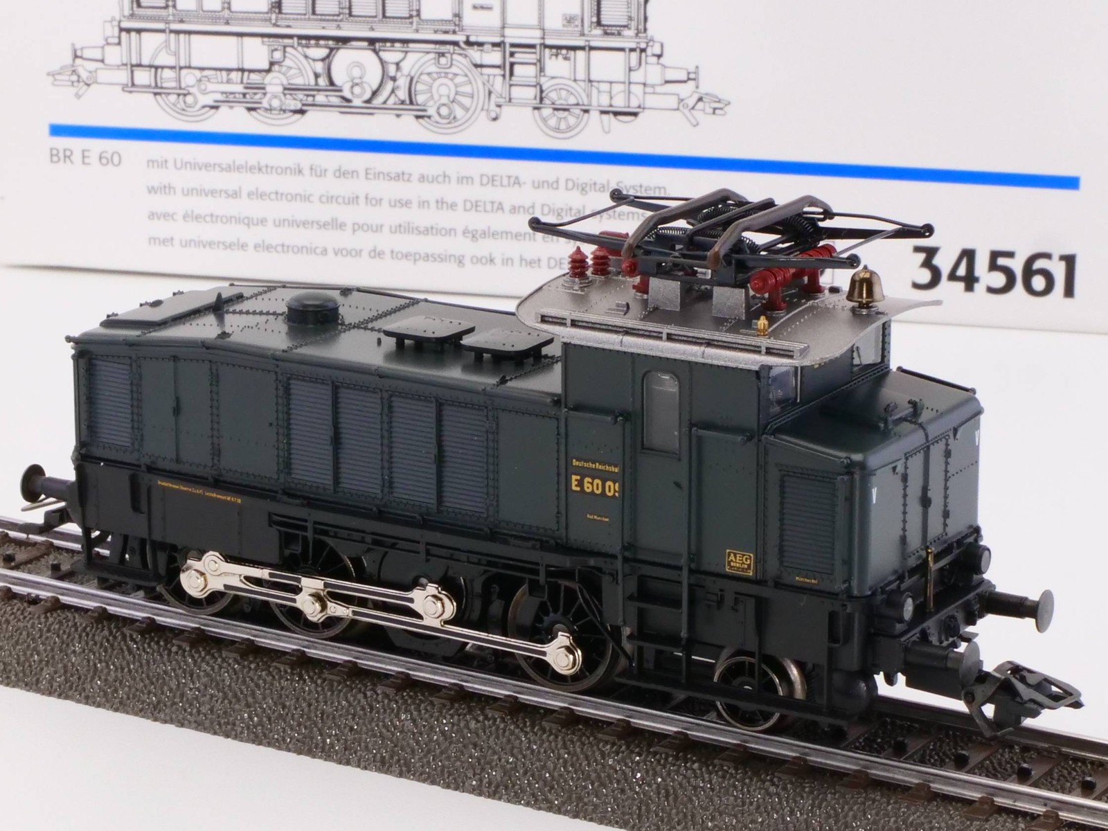 Märklin 34561 E-Lok E 60 09 DRG Delta-Digital AC H0 Mint! OVP BL 1705-04-60