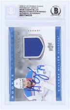 K'Andre Miller Rangers Signed 2020-21 Upper Deck Premier P-KM BAS 10 Rookie Card. rookie card picture