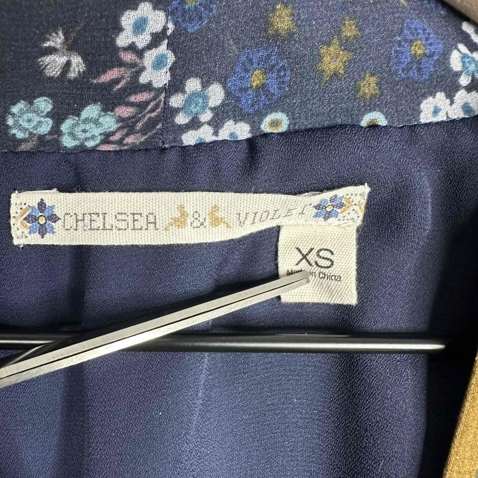 Vestido Chelsea y Violeta Para Mujer XS Azul Floral Cintura Imperio Caprichoso Fairycore Foto 4 de 4