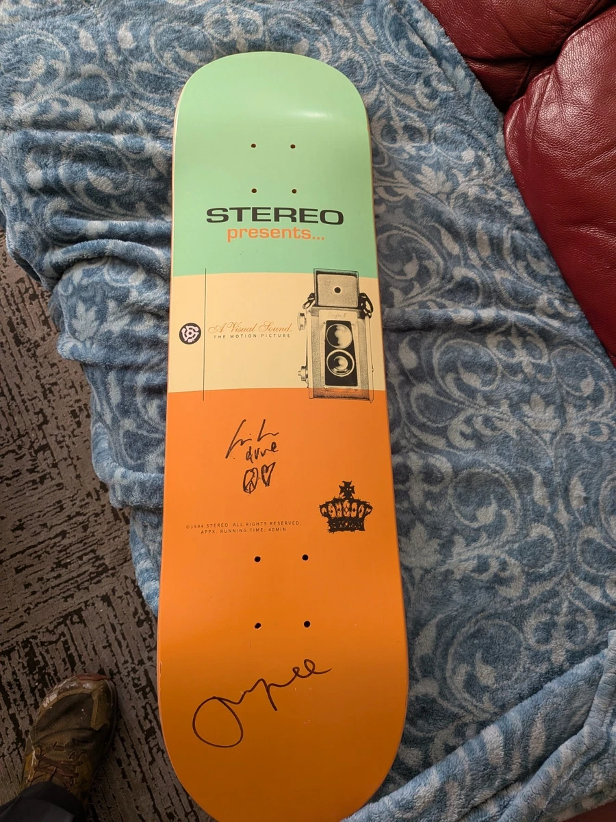 Vintage Stereo Skateboard Co. White Skateboard 22