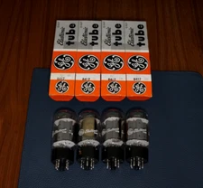 4 -  Vintage Clear Top Early GE 8417 Audio Tubes / General Electric / Rare