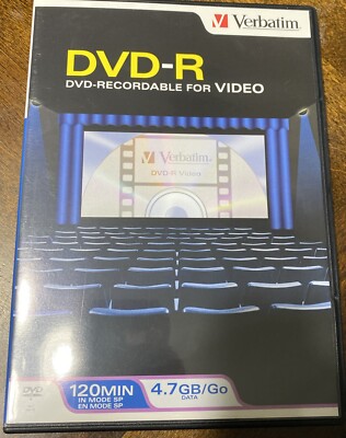 Verbatim  DVD-R Recordable Video Discs Jewel Cases 120 Min 4.7 GB 30 Sealed Pack