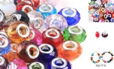 Large Hole Glass Beads Murano Glass Beads for Jewelry Making Assorted Faceted