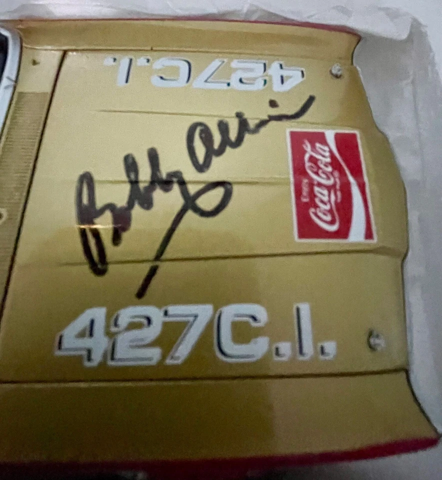 1969 Bobby Allison #12 Coca Cola Cyclone Autograph1:24 University of Racing COA - Image 3 of 4