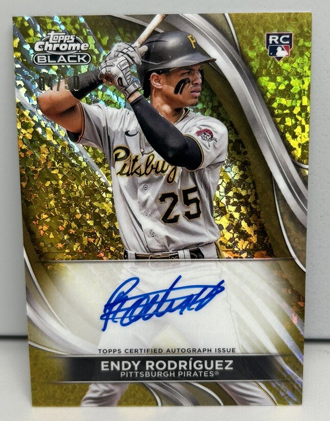 Endy Rodriguez - 2024 Topps Chrome Black - Gold Sparkle Autograph 4/50 - Pirates