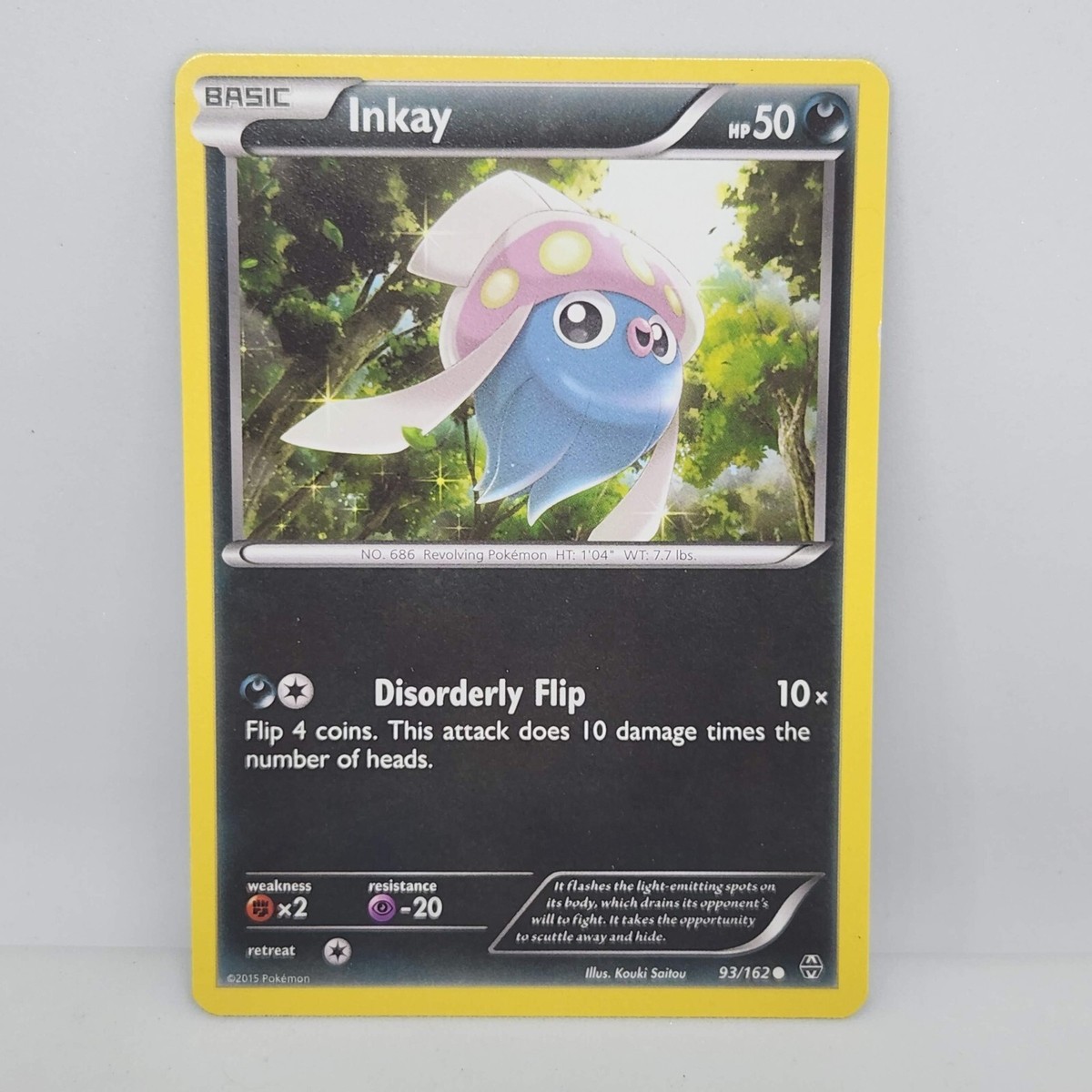 Pokemon Inkay 93/162 BREAKthrough Common Basic Darkness TCG Card Pokemon Inkay 93/162 BREAKthrough Common Basic Darkness TCG Card