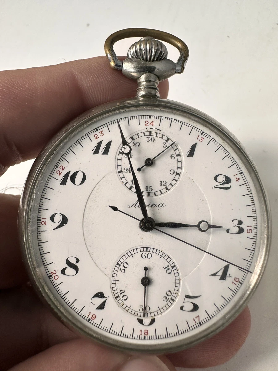 ANTIQUE SWISS ALPINA TIMER CHRONOGRAPH POCKET WATCH SERVICED