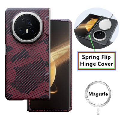 Genuine Aramid Carbon Fiber Magsafe Case for Honor Magic V3 Titanium Hinge Cover