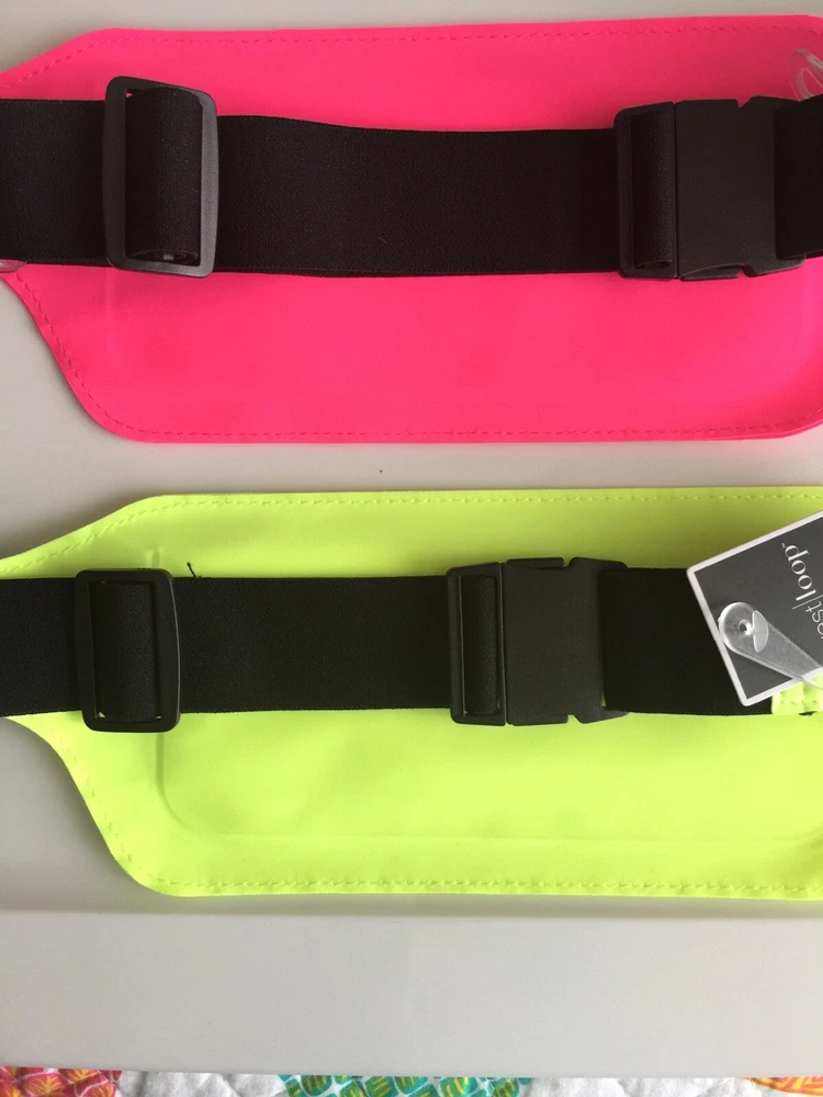 Belt Bag Neon Colors Holds Phone Cards Keys Money Zip Close Adjustable Belt NWT