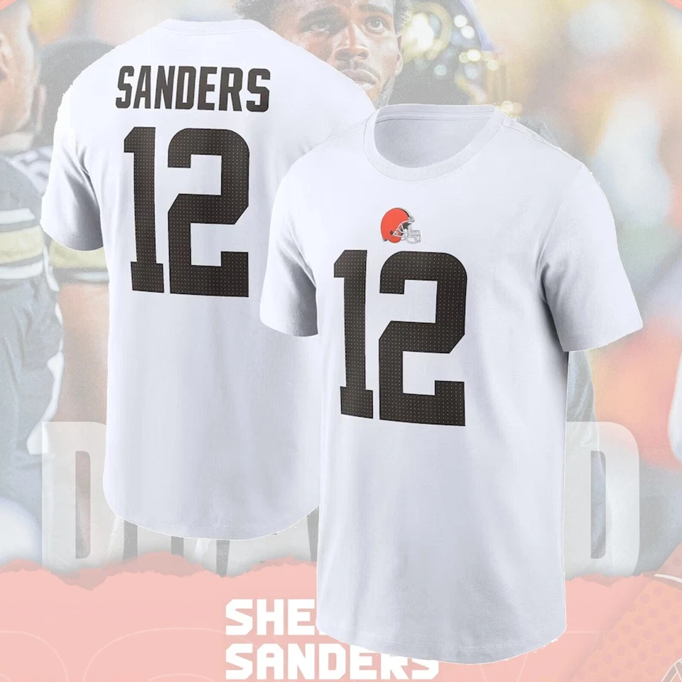 Bienvenido Shedeur Sanders #12 a Cleveland Browns 2025 nombre y número de jugadores regalos Foto 3 de 4
