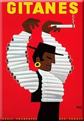 French Art Deco Advert Sign - Gitanes Cigarettes Morvan