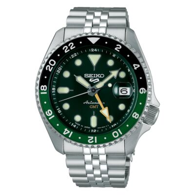Seiko 5 Sports SBSC019 Green Dial SKX Automatic GMT Sports Style Watch Men JAPAN
