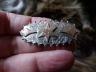 VICTORIAN STERLING SILVER HALLMARKED ROSE GOLD STAR AESTHETIC BROOCH