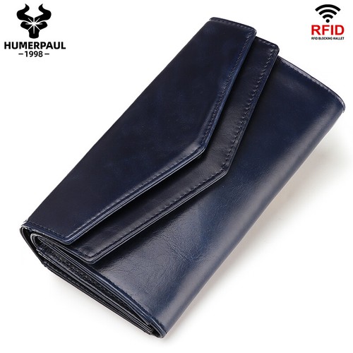 Portafoglio Donna Grande Elegante Vera Pelle Protezione RFID Portamonete Piccolo - Foto 45 di 51