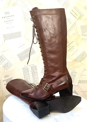 Free People Jeffrey Campbell Nelly Lace Up Tall Boots Light Brown Blush 39/9 NEW - Picture 7 of 10