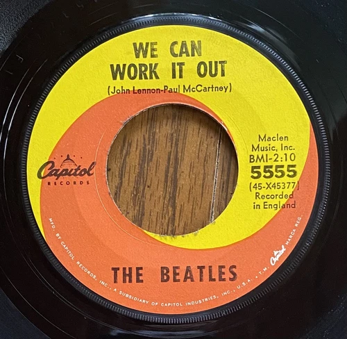 Beatles We Can Work It Out Day Tripper Capitol 5555 45rpm RARE Subsidiary Print