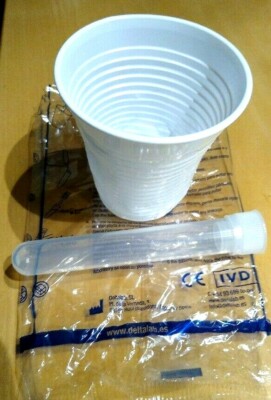 Urinprobensammelsystem 50 Stück Becher 150ml + Rundbodenröhrchen Deltalab OVP