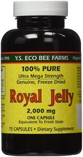 100 Pure Freeze Dried Royal Jelly 2000 mg 75 Count Nutritional Supplement